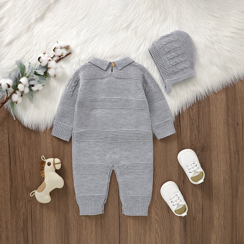 Toddler Newborn Long Sleeve Romper & Hat Set Mimixiong