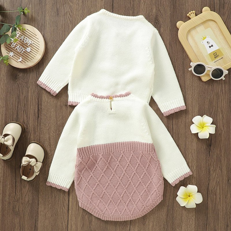 OEM Baby Pajamas Romper & Cardigan Sweater Set Mimixiong