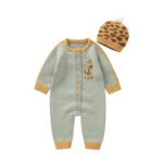 Cute Knitted Baby Romper & Hat Set Mimixiong