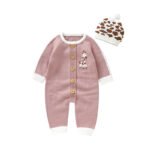 Cute Knitted Baby Romper & Hat Set Mimixiong