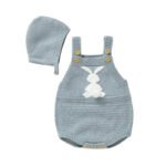 Soft Knitted Easter Bunny Baby Romper & Hat Mimixiong