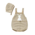 Soft Knitted Easter Bunny Baby Romper & Hat Mimixiong