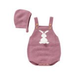 Soft Knitted Easter Bunny Baby Romper & Hat Mimixiong