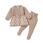 Wholesale Soft Baby Knitted Footie Pants & Dresses Set Mimixiong