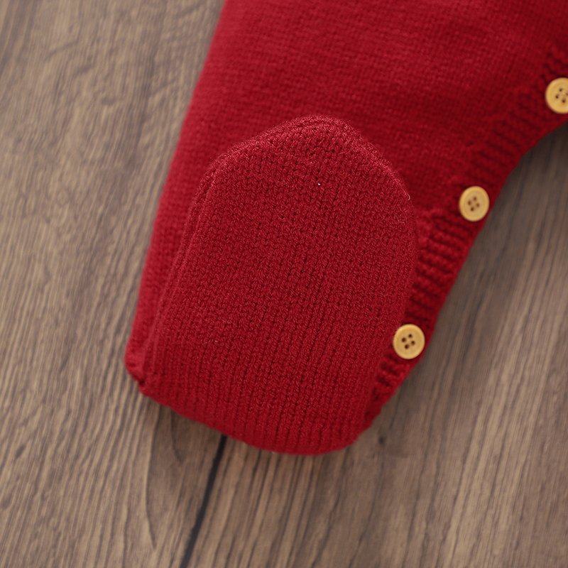 New Arrival Streak Design Knitted Winter Baby Jumpsuit Mimixiong