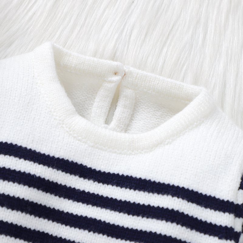 New Arrival Streak Design Knitted Winter Baby Jumpsuit Mimixiong