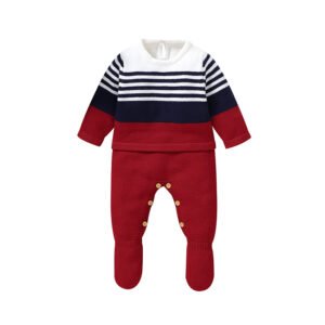 New Arrival Mimixiong Baby Stocking Rompers Streak Design Knitted Jumpsuit Winter Baby Clothes