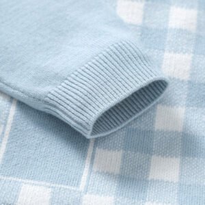 Custom Newborn Bodysuit Knitted Tartan Jumpsuit Mimixiong