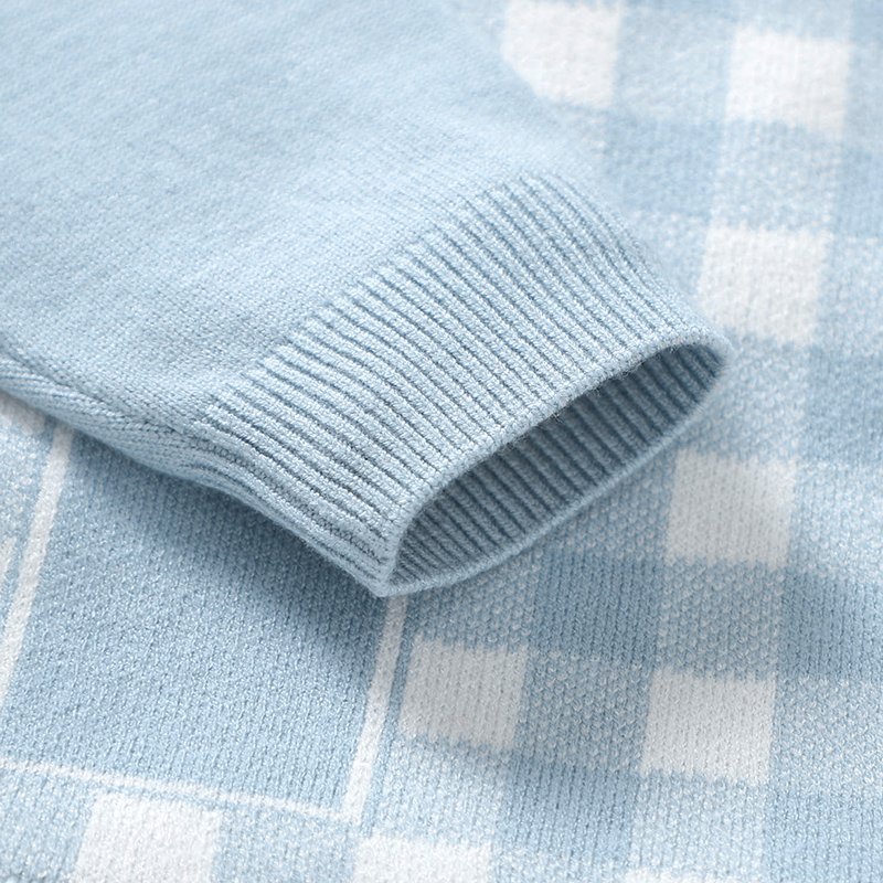 Custom Newborn Bodysuit Knitted Tartan Jumpsuit Mimixiong