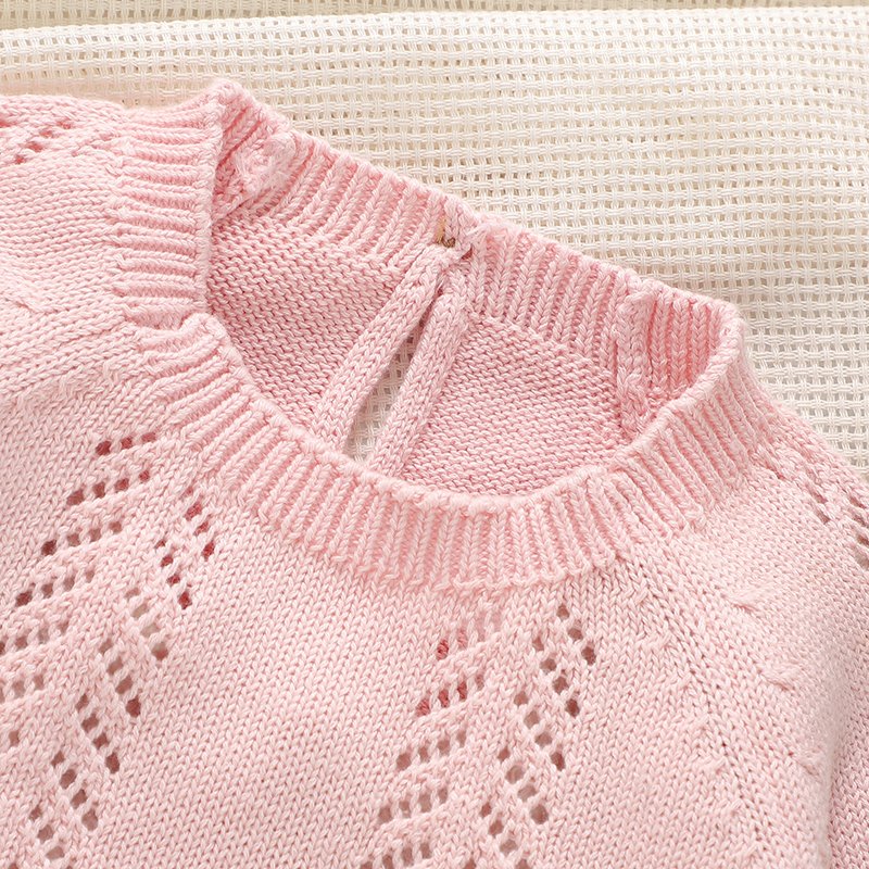 Oeko-tex Baby Girls Bowknot Knitted Romper Mimixiong