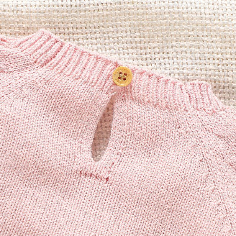 Oeko-tex Baby Girls Bowknot Knitted Romper Mimixiong