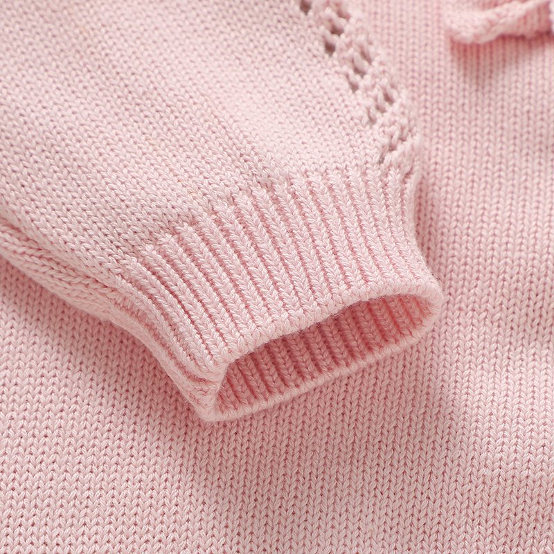 Oeko-tex Baby Girls Bowknot Knitted Romper Mimixiong