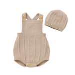 Baby Sleeveless Suspender Pants & Hat Set Mimixiong