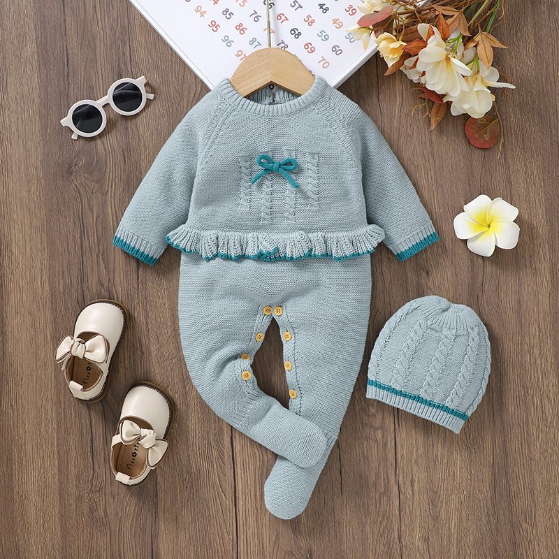 Newborn Baby Romper Jumpsuit with Hat Clothing Set Mimixiong