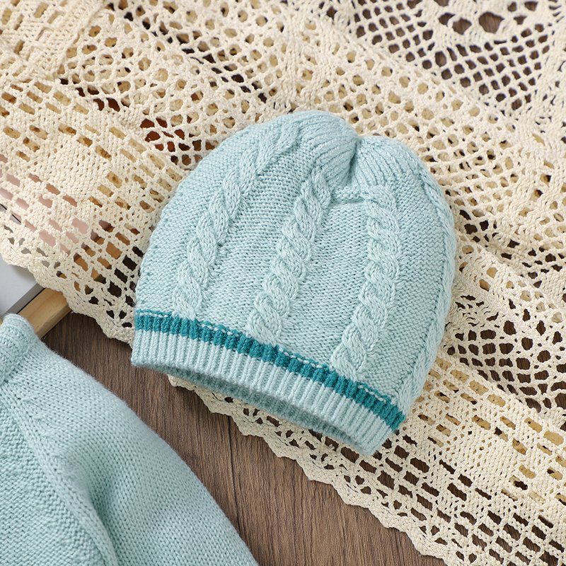 Sweater & Footed Pants & Hat Soft 3Pcs Baby Set Mimixiong
