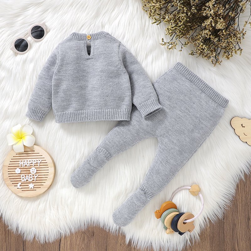 Wholesale Cartoon Baby Sweater & Pant Knit Winter Clothes Mimixiong
