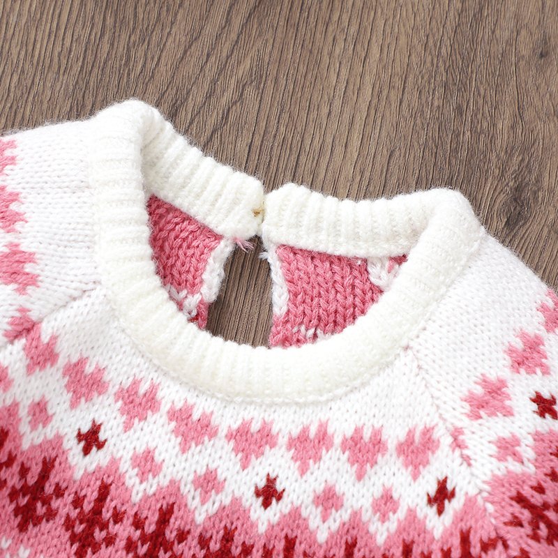 Newborn Baby Girls Sweater, Footie Pants & Hat 3Pcs Set Mimixiong
