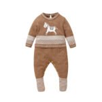 Horse Pattern Baby Sweater Romper Long Sleeve Mimixiong