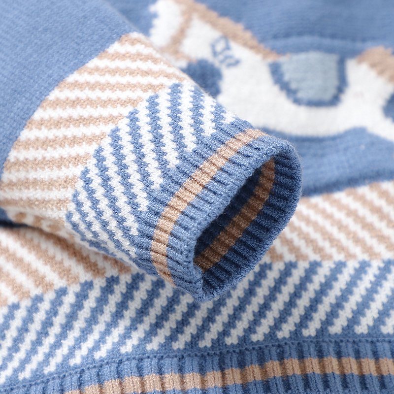 Horse Pattern Baby Sweater Romper Long Sleeve Mimixiong