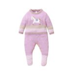 Horse Pattern Baby Sweater Romper Long Sleeve Mimixiong