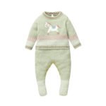 Horse Pattern Baby Sweater Romper Long Sleeve Mimixiong