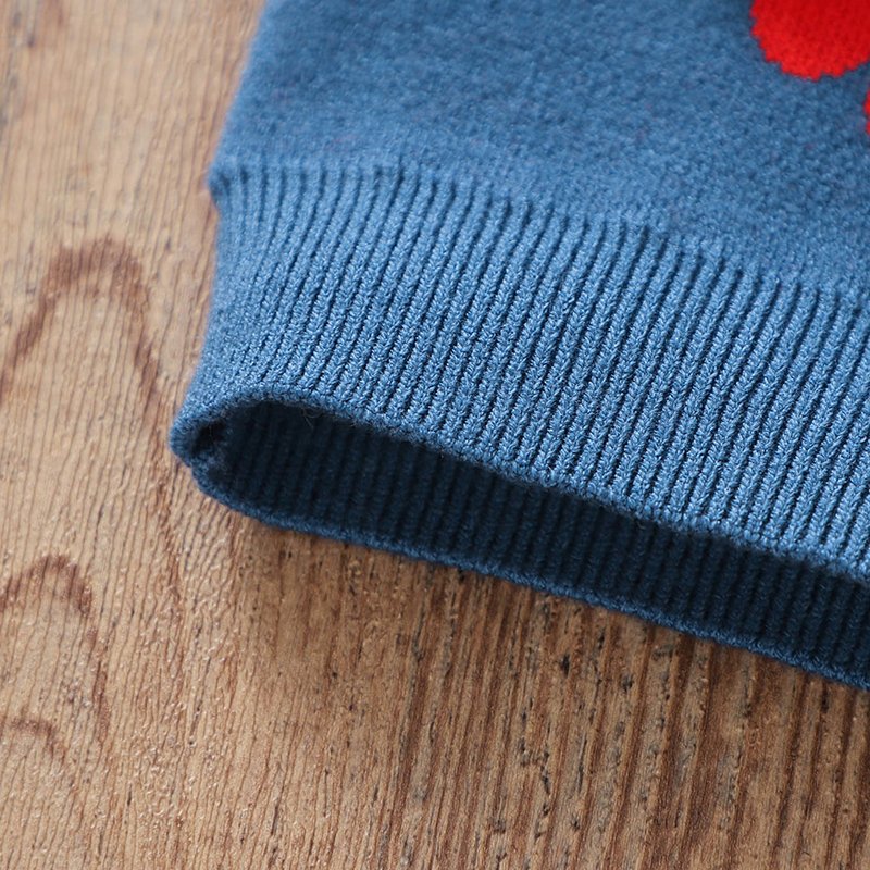 Hot Sale Newborn Cherry Baby Sweater with Collar Mimixiong