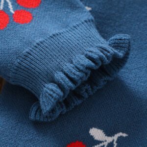 Hot Sale Newborn Cherry Baby Sweater with Collar Mimixiong