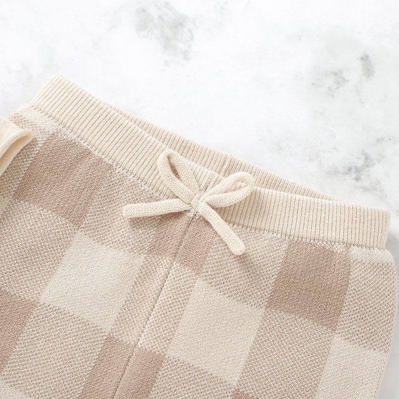 Soft Touch Short Sleeve Top & Plaid Pants Set Mimixiong