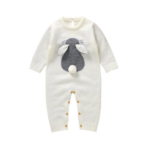 New Arrival Mimixiong Oeko-Tex Easter Cute Long Ears Bunny Baby Knitted Romper Newborn Babies Clothes Jumpsuits Clothing