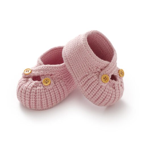 Hot Sale Mimixiong Knitted Core-spun Yarn Soft Warm Solid Color Newborn Baby Walking Socks Shoes