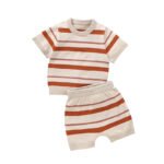 Mimixiong Summer Baby Streak Set Knitted Baby T-shirt & Pant Set