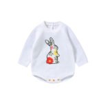Hot Sale Embroidered Bunny Baby Girl Romper Knitted Mimixiong