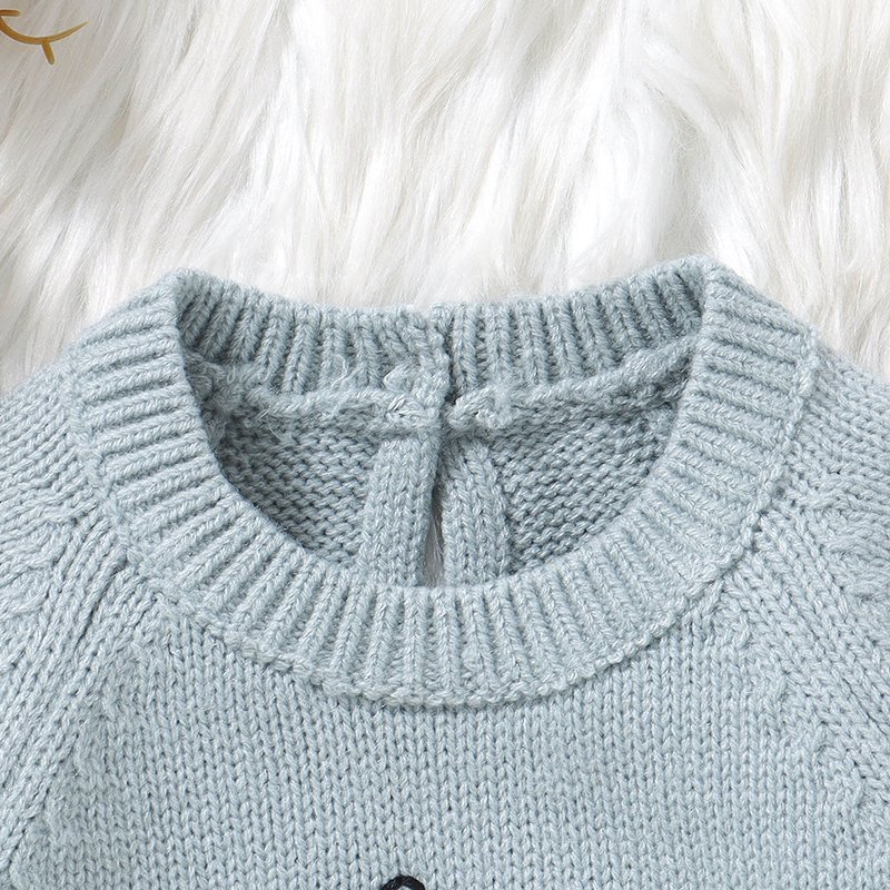 Hot Sale Embroidered Bunny Baby Girl Romper Knitted Mimixiong