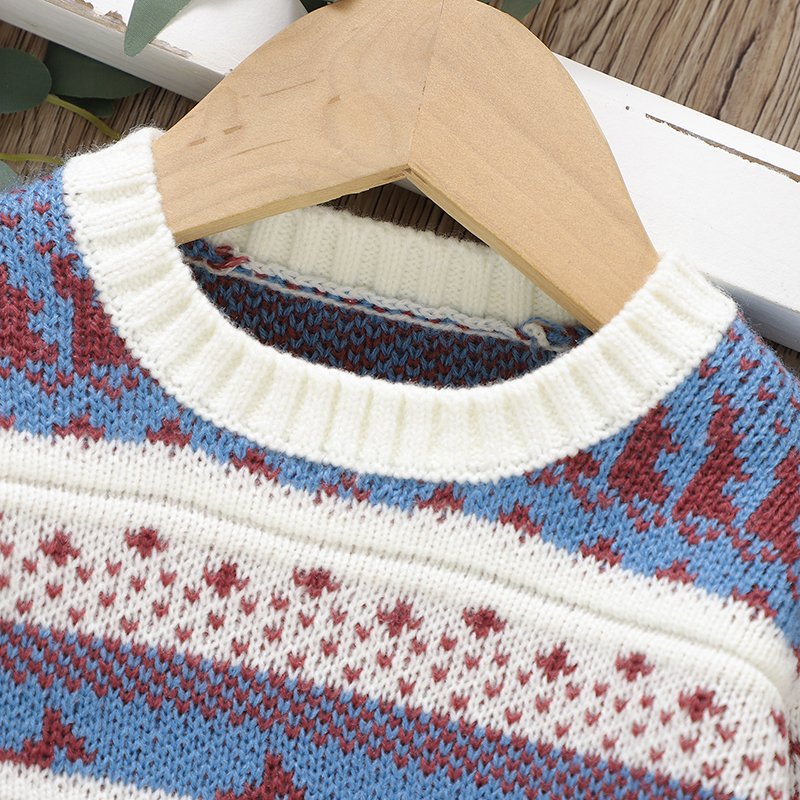 Wholesale Long Sleeve Crew Neck Christmas Baby Sweater Mimixiong