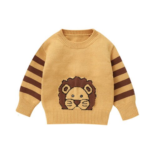 New Arrival Cute Lion Pattern Baby Sweater Mimixiong