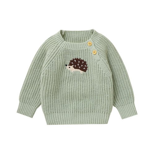 Hot Sale Baby Sweater Embroidered Hedgehog Pullover Mimixiong