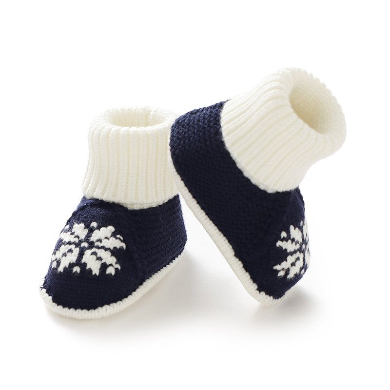 Christmas Snowflake Baby Booties Knitted Socks Mimixiong