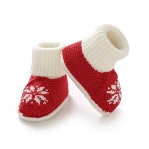 Christmas Snowflake Baby Booties Knitted Socks Mimixiong