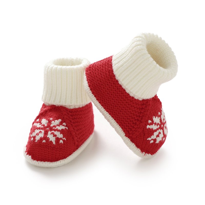 Christmas Snowflake Baby Booties Knitted Socks Mimixiong