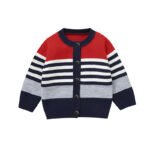 New Style Streak Pattern Baby Knitted Cardigan Mimixiong