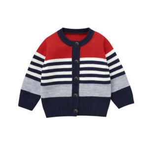 New Style Streak Pattern Baby Knitted Cardigan Mimixiong