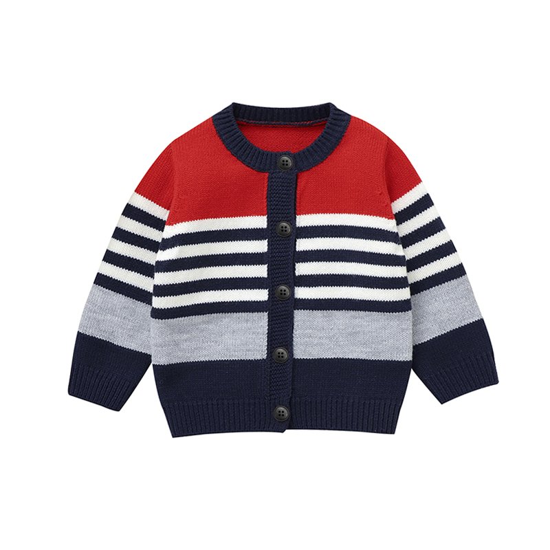 New Style Streak Pattern Baby Knitted Cardigan Mimixiong