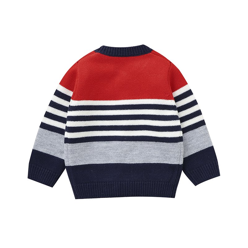 New Style Streak Pattern Baby Knitted Cardigan Mimixiong