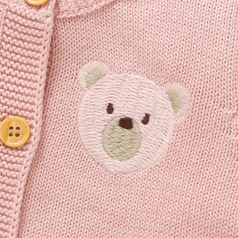 Soft Knitted Baby Cardigan with Bear Design Mimixiong