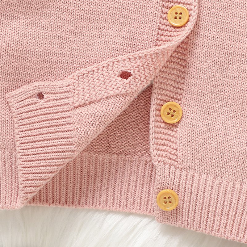 Soft Knitted Baby Cardigan with Bear Design Mimixiong