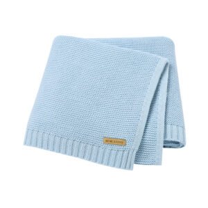 Mimixiong Hot Sale OEKO-TEX Wholesale Price Baby Blanket 100% Cotton Solid Color Newborn Baby Striped Knitted Blanket