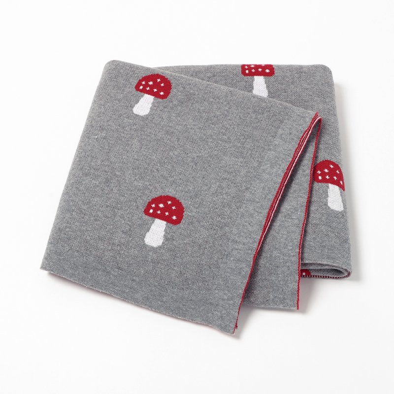 ustom Wholesale Baby Knitted Blankets Mushroom Mimixiong