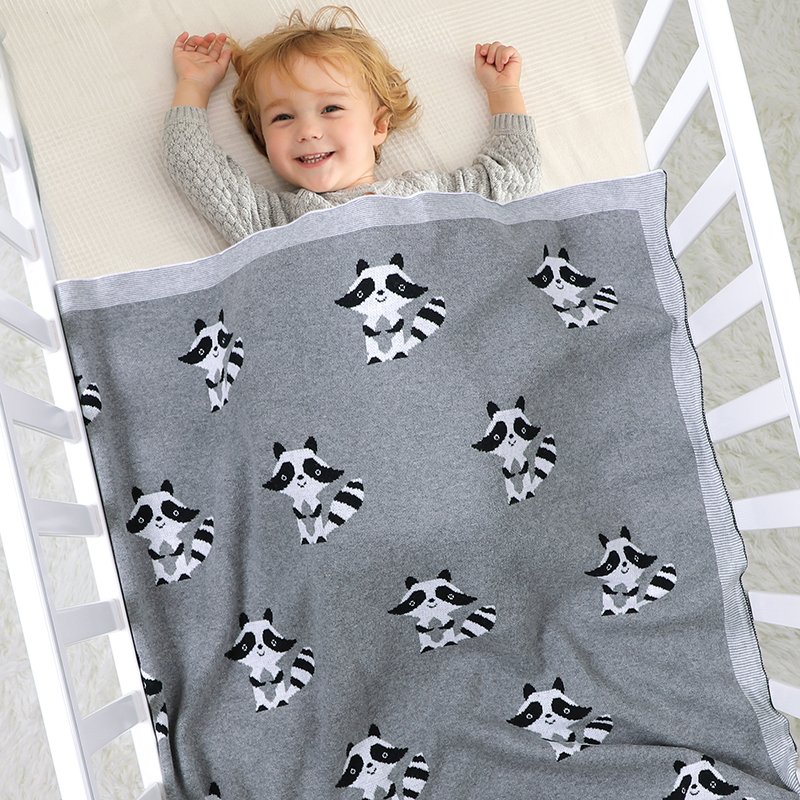 Hot Sale 100% Cotton Knitted Baby Blankets Cute Animal Mimixiong