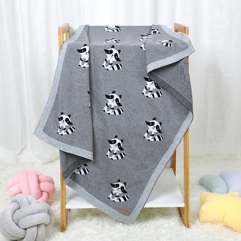Hot Sale 100% Cotton Knitted Baby Blankets Cute Animal Mimixiong
