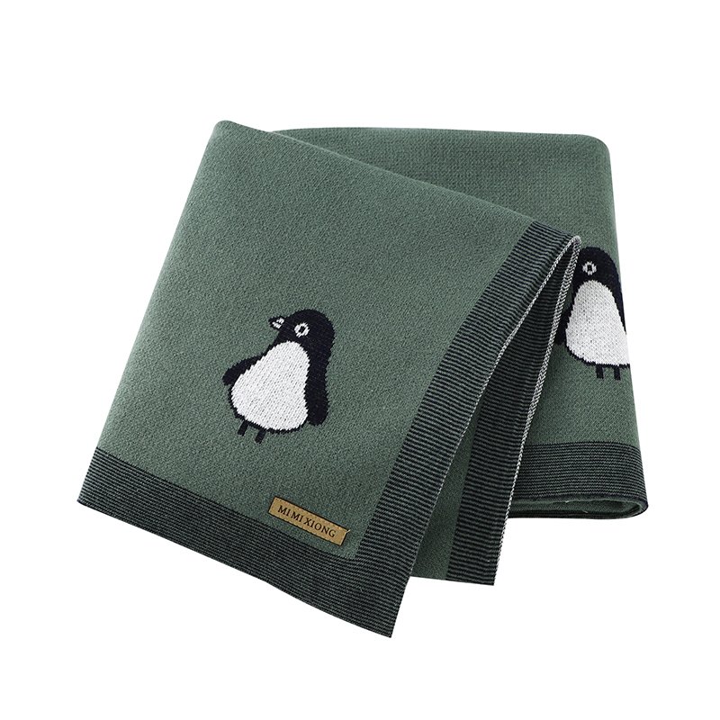 Wholesale 100% Cotton Baby Penguin Pattern Blanket Mimixiong